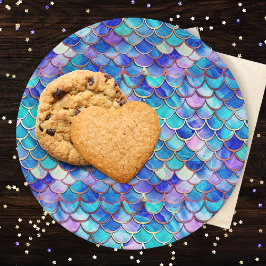 マーメイドはかりで測パターン小さな女の子誕生日パーティー ペーパープレート