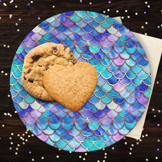 マーメイドはかりで測パターン小さな女の子誕生日パーティー ペーパープレート