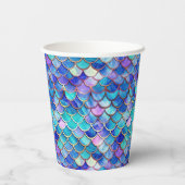 マーメイドはかりで測パターン小さな女の子誕生日パーティー 紙コップ (裏面)