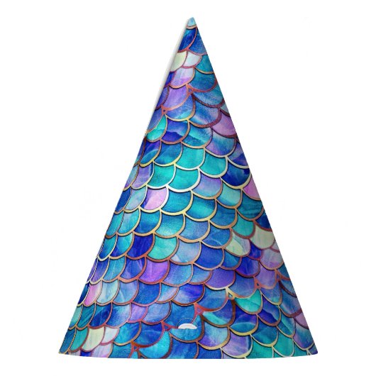 マーメイドはかりで測パターン小さな女の子誕生日 パーティーハット (左)