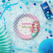 マーメイドはかりで測パターン誕生日パーティー紙プレート ペーパープレート (パーティー)