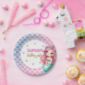 マーメイドはかりで測パターン誕生日パーティー紙プレート ペーパープレート (パーティー)