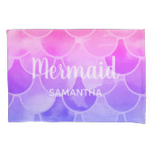 マーメイドはかりで測パープルピンクの名前の女の子 枕カバー (正面)