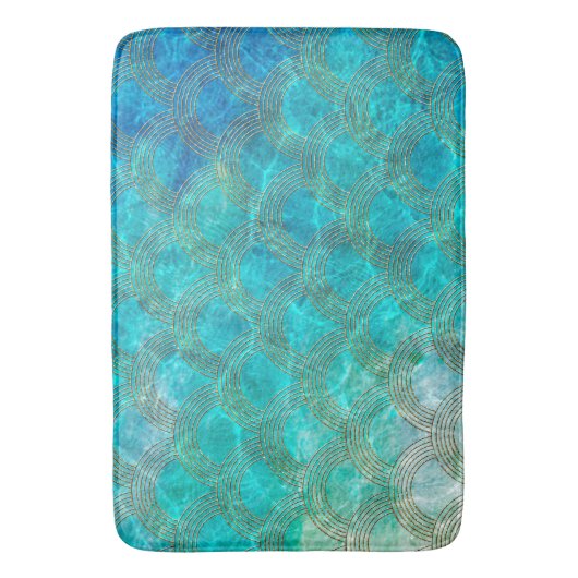 マーメイドはかりで測ビーチサマーウォーターシーおもしろい バスマット (正面縦)