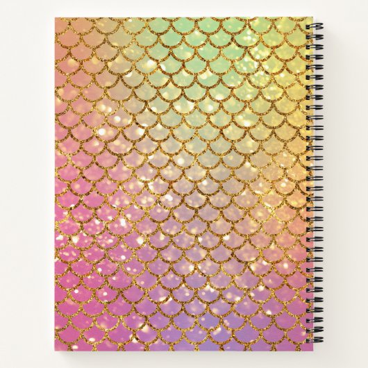 マーメイドはかりで測ピンクパープルシー文字 ノートブック (裏面)