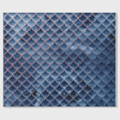 マーメイドはかりで測ピンクローズグリッターブルーネイビーブライダル ラッピングペーパー (フラット)