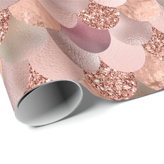 マーメイドはかりで測ピンクローズ金ゴールドグリッターピンク銅 ラッピングペーパー (ロールコーナー)