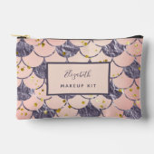 マーメイドはかりで測ピンク紫の名前 アクセサリーポーチ (正面)