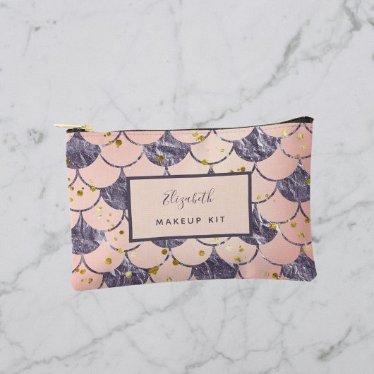 マーメイドはかりで測ピンク紫の名前 アクセサリーポーチ