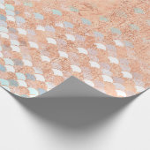 マーメイドはかりで測メタリック銅ブルーバラ金ゴールド ラッピングペーパー (角)