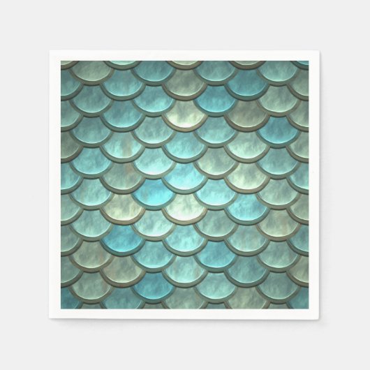 マーメイドはかりで測メルメイド水中をテーマにしたパーティー スタンダードカクテルナプキン (正面)