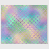 マーメイドはかりで測ユニコーンフェアピンク紫ミント ラッピングペーパー (フラット)