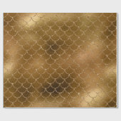 マーメイドはかりで測ユニコーンメタリックグリッター金ゴールドセピア ラッピングペーパー (フラット)