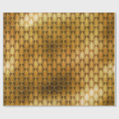 マーメイドはかりで測ユニコーンメタリックセピア金ゴールドブロンズ ラッピングペーパー (フラット)