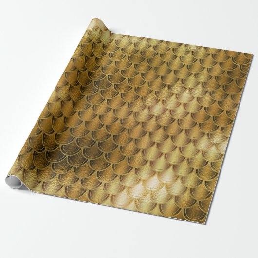 マーメイドはかりで測ユニコーンメタリックセピア金ゴールドブロンズ ラッピングペーパー (アンロールド)