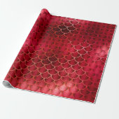 マーメイドはかりで測ユニコーンメタリックバーガンディバラピンク ラッピングペーパー (アンロールド)