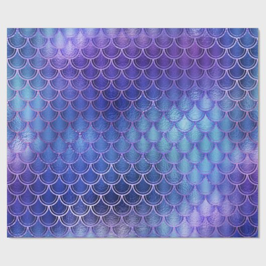 マーメイドはかりで測ユニコーンメタリックブルーネイビーピンク ラッピングペーパー (フラット)