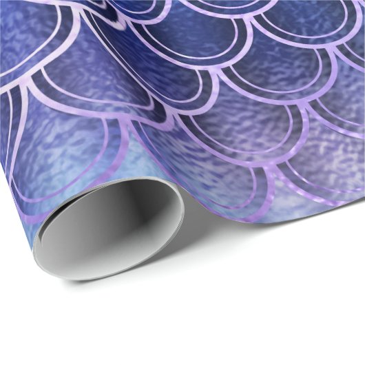 マーメイドはかりで測ユニコーンメタリックブルーネイビーピンク ラッピングペーパー (ロールコーナー)