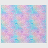 マーメイドはかりで測虹色の女の子の誕生日パーティー ラッピングペーパー (フラット)