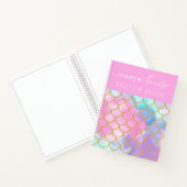 マーメイドはかりで測金ゴールドグリッターパターンスケッチ帳 ノートブック (内部)