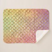 マーメイドはかりで測金ゴールドピンク紫グリーン シェルパブランケット (正面(横))