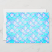 マーメイドまたはアンダーザシーアクアティール(緑がかった色)誕生日写真 招待状 (裏面)