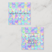 マーメイドまたはドラゴンはかりで測美しいメイクアップアーティスト スクエア名刺 (正面/裏面)