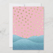 マーメイドまたは海賊モダン金ゴールドドット赤ちゃんシャワー 招待状 (裏面)