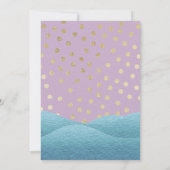 マーメイドまたは海賊紫&金ゴールドドット赤ちゃんシャワー 招待状 (裏面)