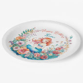 マーメイドをテーマにしたフローラガールズバースデーパーティー ペーパープレート (アングル)