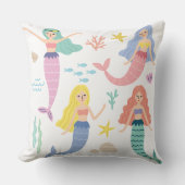 マーメイドをテーマにした装飾枕、かわいい水中 クッション (正面)
