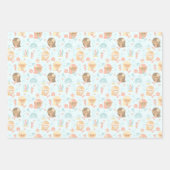 マーメイドをテーマにした誕生日パーティーのラップを女の子のために ラッピングペーパーシート (正面)