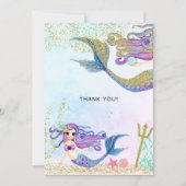 マーメイドをテーマにした誕生日 サンキューカード (正面)