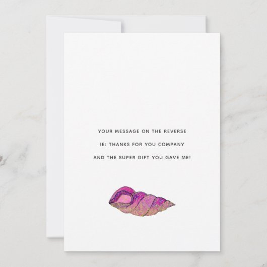 マーメイドをテーマにした誕生日 サンキューカード (裏面)