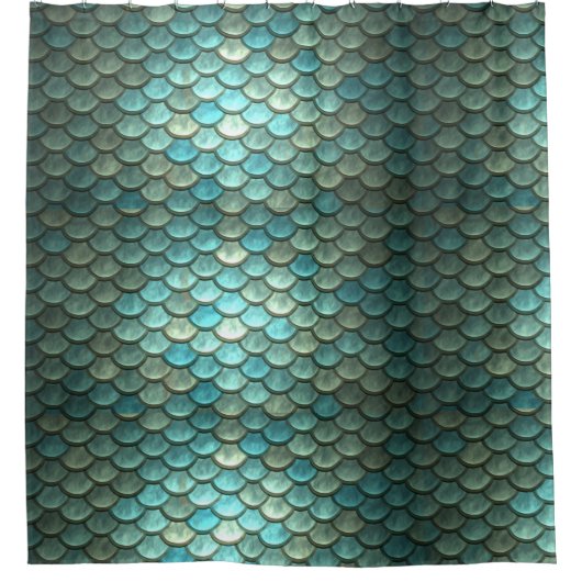 マーメイドアはかりで測クアティール（緑がかった色）シャワーカーテン シャワーカーテン (正面)