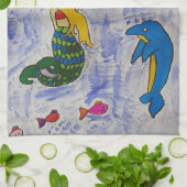 マーメイドアイランドティータオル キッチンタオル (折り畳み)