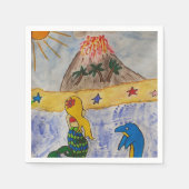 マーメイドアイランドペーパーナプキン スタンダードカクテルナプキン (正面)