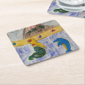 マーメイドアイランド紙コースター スクエアペーパーコースター (アングル)