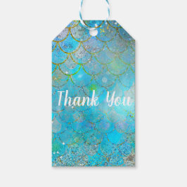 マーメイドアイリディジェンスパールきらめく誕生日パーティー ギフトタグ