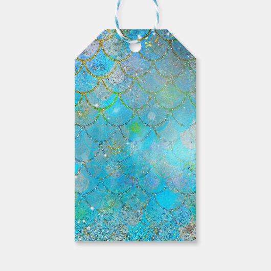 マーメイドアイリディジェンスパールきらめく誕生日パーティー ギフトタグ (裏面)