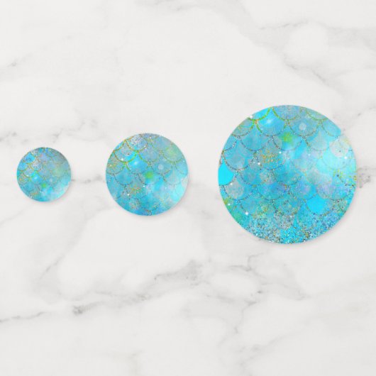 マーメイドアイリディジェンスパールきらめく誕生日パーティー コンフェッティ (裏面)