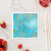 マーメイドアイリディジェンスパールきらめく誕生日パーティー スタンダードカクテルナプキン (インサイチュ)