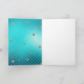 マーメイドアクアゴールドシルバースパークルグリッター カード (内部)