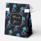 マーメイドアクアブルーグラデーションスパークルズパターンモノグラム フェイバーボックス (裏面サイド)