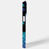 マーメイドアクアブルーグラデーションスパークルズパターンモノグラム Case-Mate iPhoneケース (裏面 / 右)