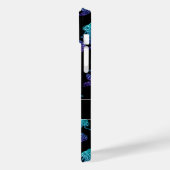 マーメイドアクアブルーグラデーションスパークルパターンモノグラム Case-Mate iPhoneケース (裏面 / 左)