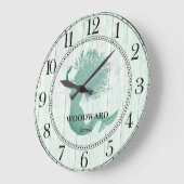マーメイドアクアブルービーチウッドレイクハウス ラージ壁時計 (傾斜)