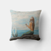 マーメイドアクセント装飾用クッション、ビーチハウス装飾 クッション (裏面)