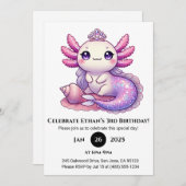 マーメイドアクソロトルプリンセス誕生日 招待状 (正面/裏面)