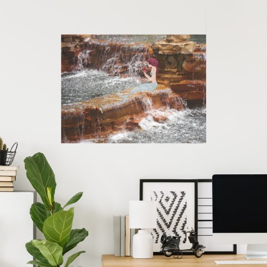 マーメイドアットザウォーターフォール ポスター (ホームオフィス)